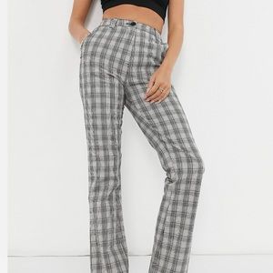 ASOS DESIGN flare pant in black check